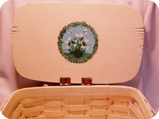 Field of Flowers Basket- Inside lid view